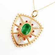 14K Solid Gold Shield Pendants